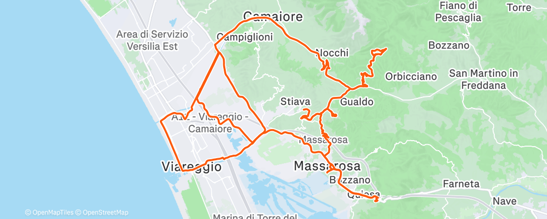 Map of the activity, Montigiano da Massarosa e da Stiava, Gombitelli