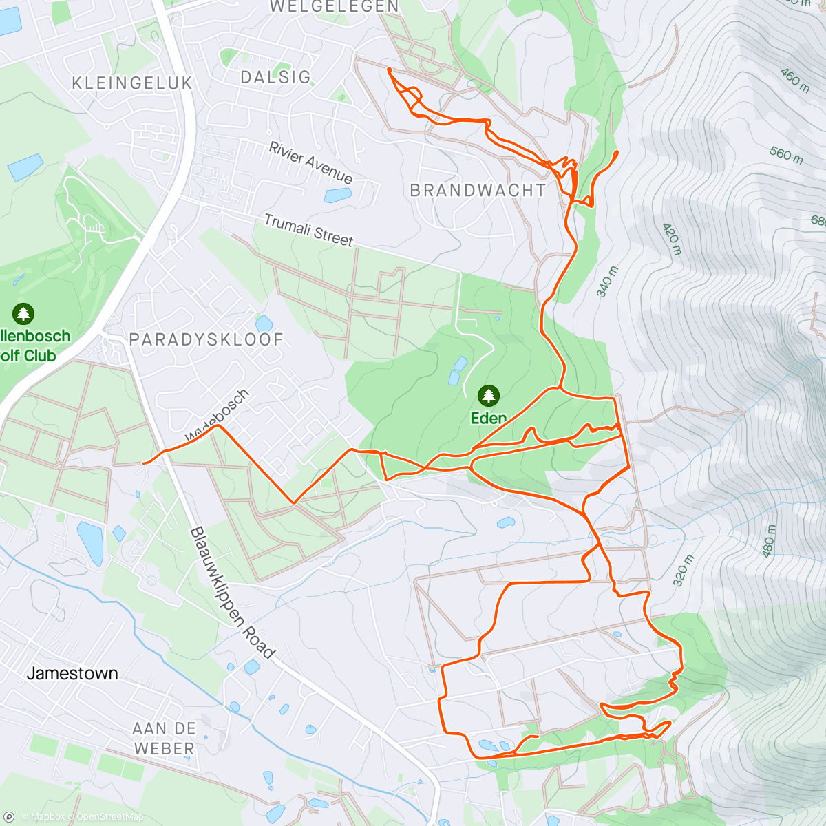 Map of the activity, Last Stellenbosch E-MTB Of This Trip 2858Cals(HRM) 🥵