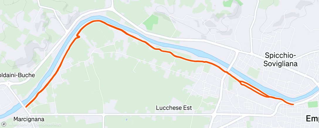 Map of the activity, Corsa mattutina