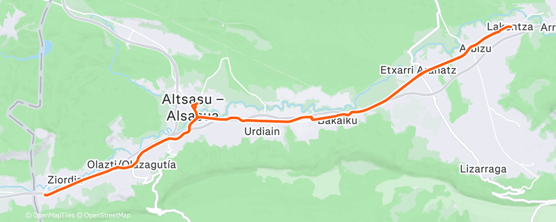 Map of the activity, Bicicleta por la mañana