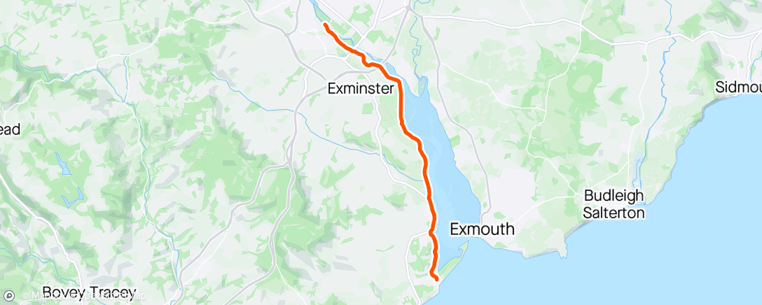 Map of the activity, 1st outdoor ride in foreva! Flattest place in Devon seemed wise. 😂