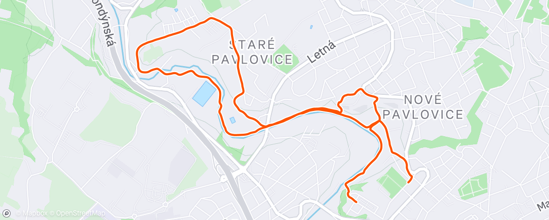 Map of the activity, Course à pied matinale