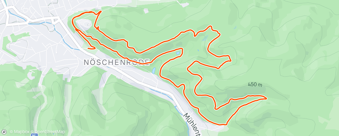 Map of the activity, Lunch Run