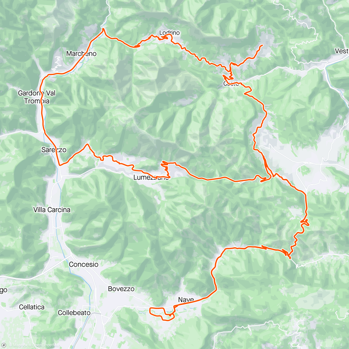 Map of the activity, Lumezzane Mura ⛰⛰