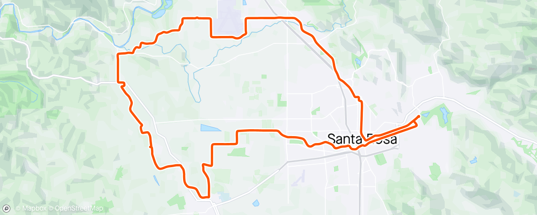 Map of the activity, Saturday Long Ride