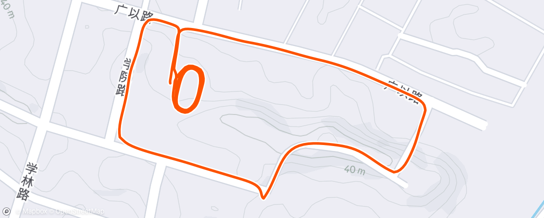 Map of the activity, Evening Run