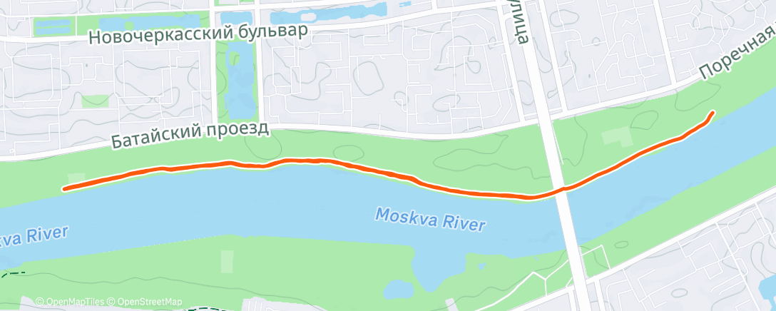 Map of the activity, Утренний забег