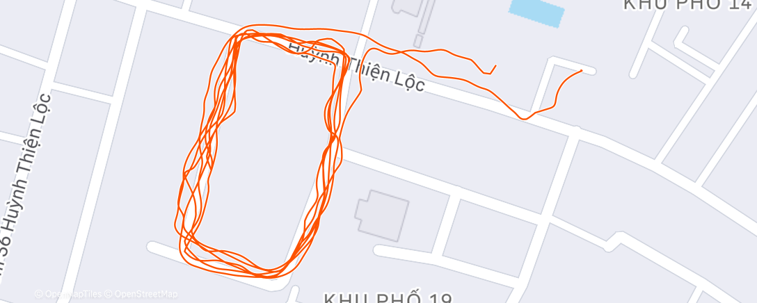 Map of the activity, Evening Run