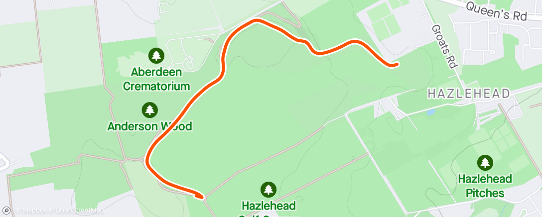 Map of the activity, Hazlehead Parkrun
