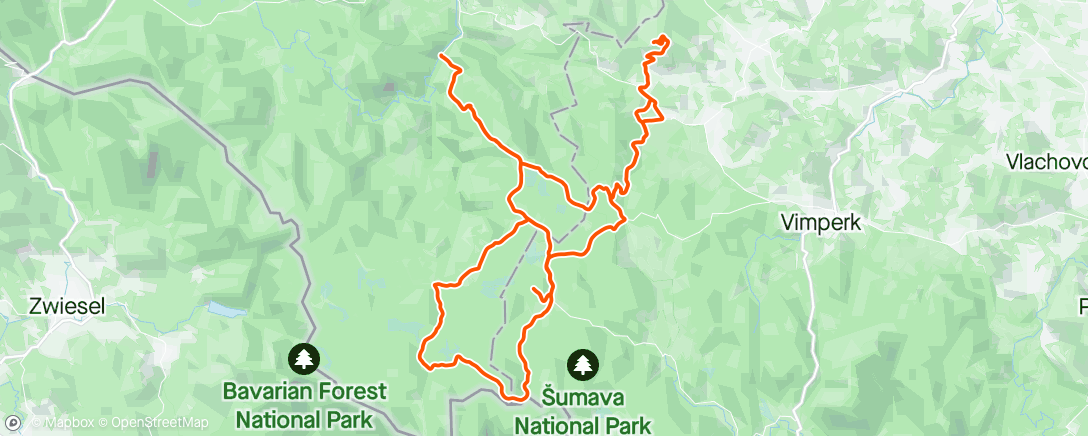 Map of the activity, MTB on the road
