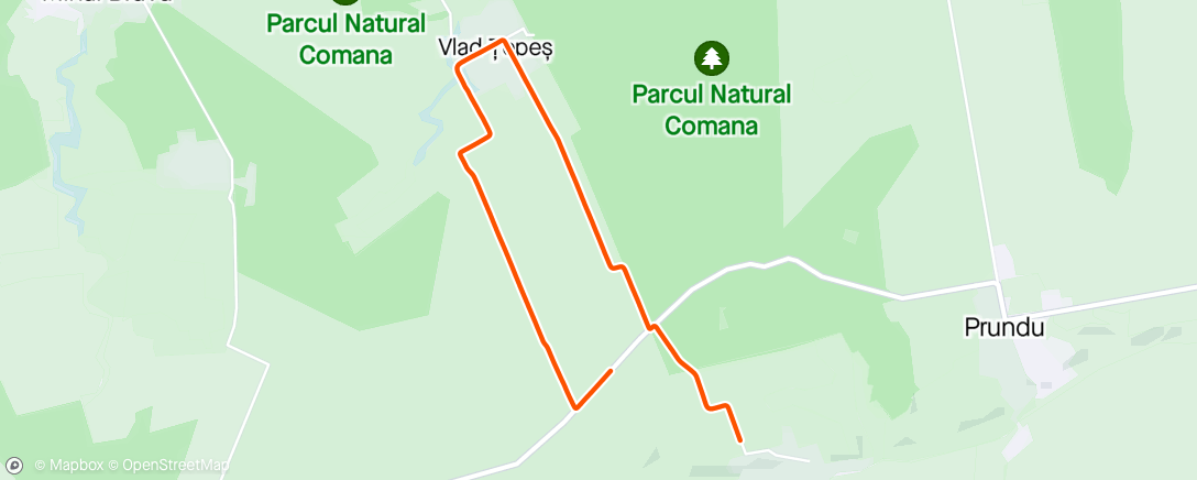 Map of the activity, ROUVY - Comana Natural Park | Romania