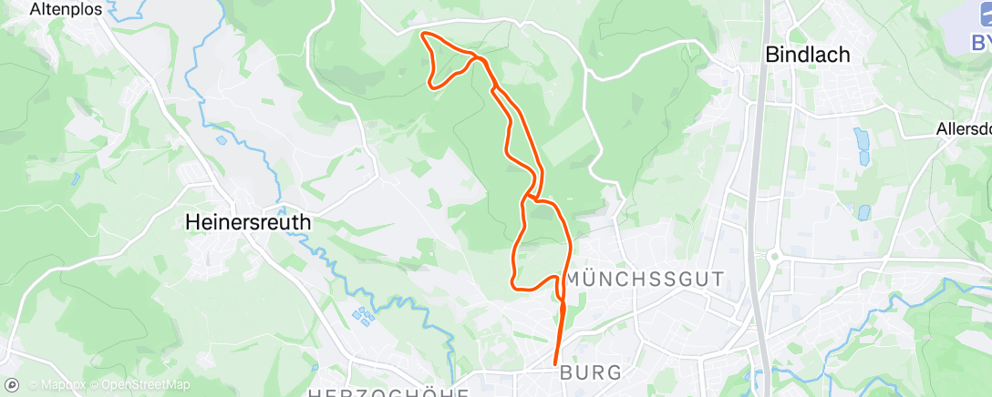 Map of the activity, Traillauf am Nachmittag