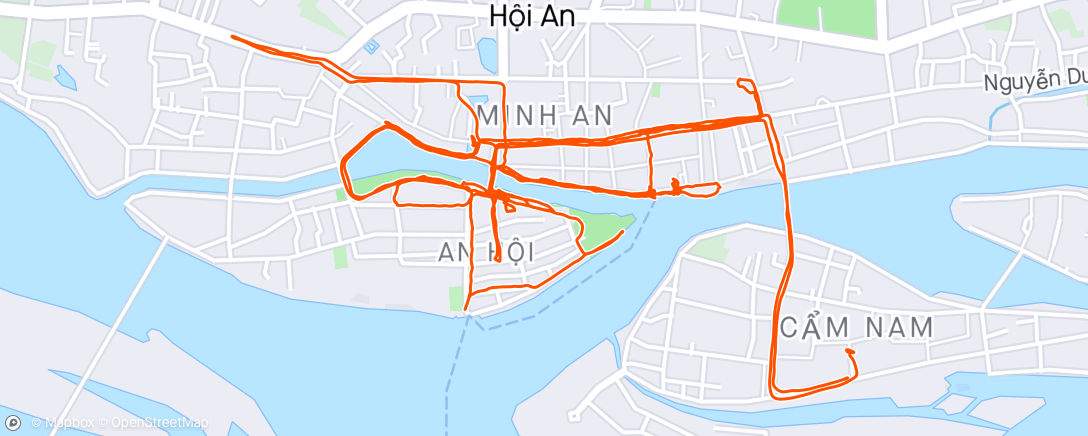 Map of the activity, Cycle and walk to and around Hoi An old town