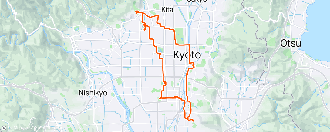 Map of the activity, Kyoto Bike Tour
