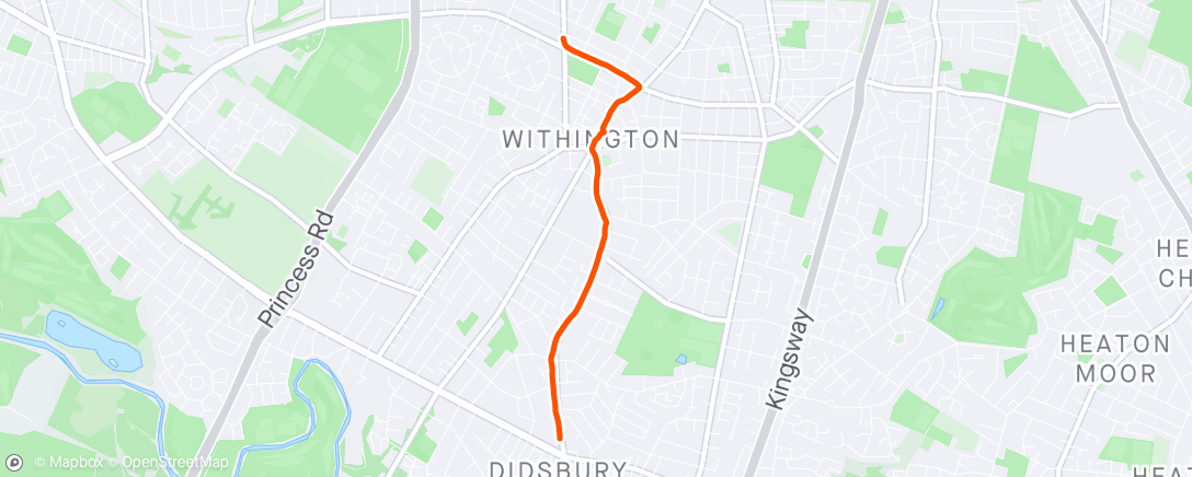 Map of the activity, Jog to the cafe and walk home