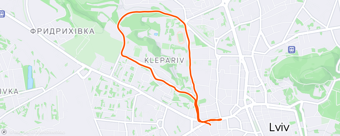 Map of the activity, Evening Run 🌦️