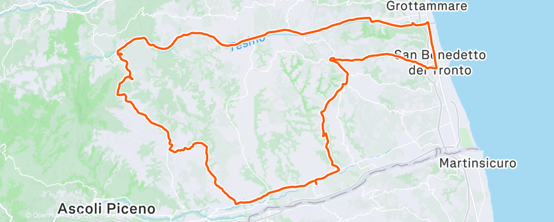 Map of the activity, Pedalata mattutina