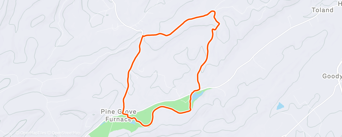 Map of the activity, Afternoon Run