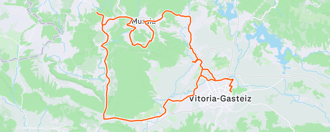 Map of the activity, Bicicleta a la hora del almuerzo