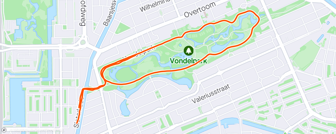 Map of the activity, Late Night VondelPark Run - 5km