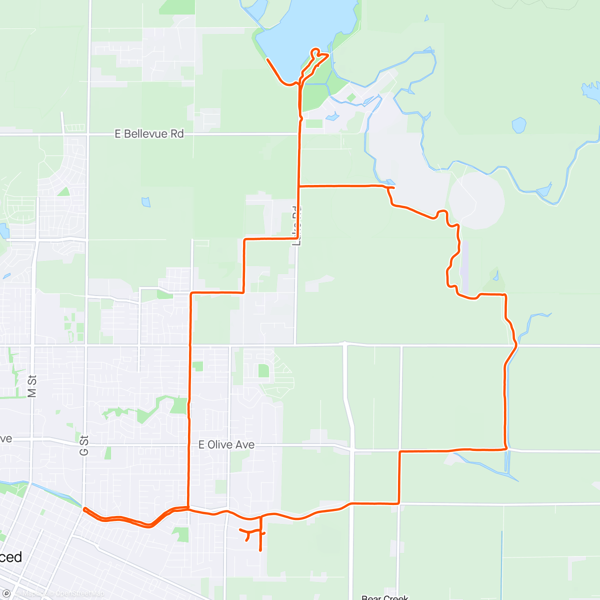 Map of the activity, Easter Day Ride with Honey 🐰