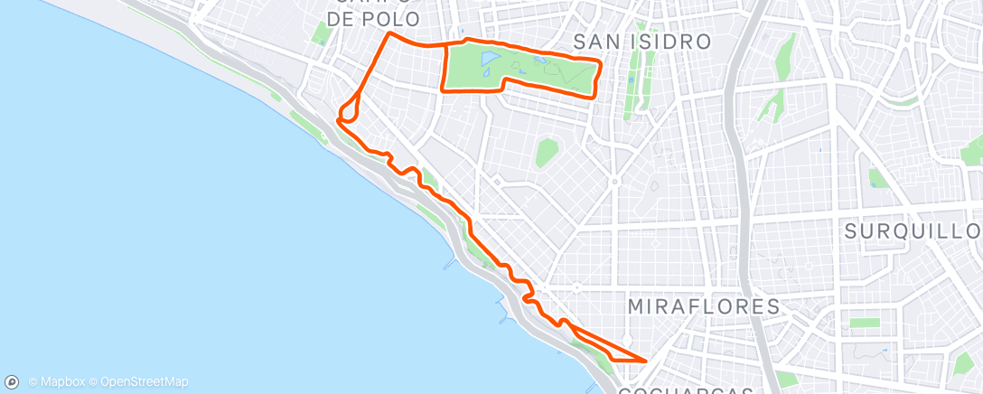 Map of the activity, Carrera por la mañana