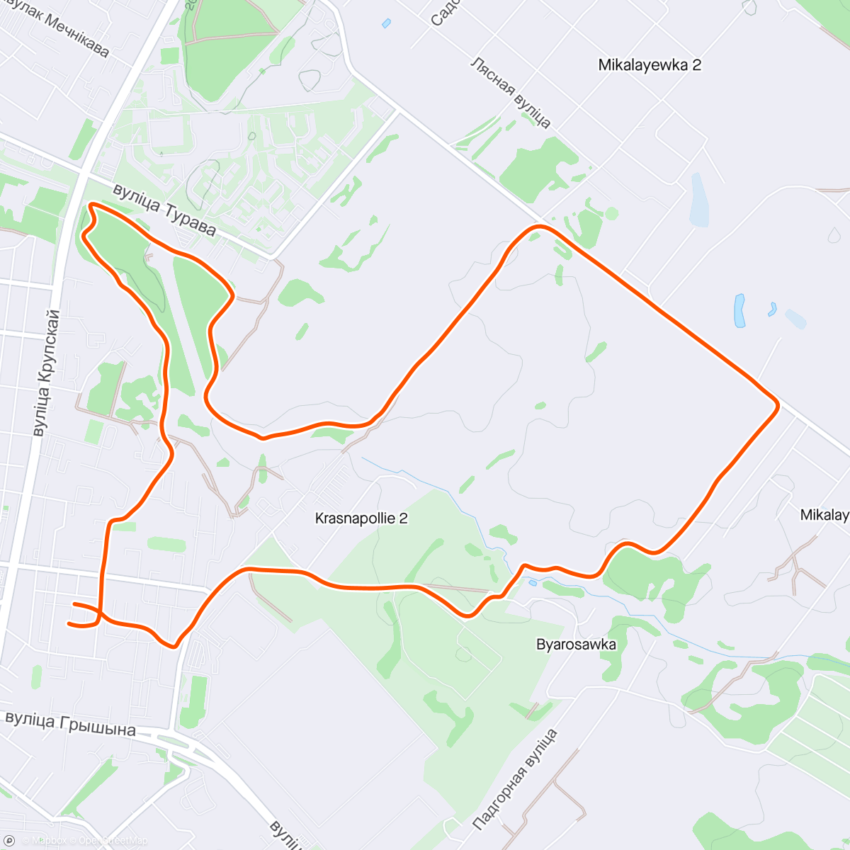 Map of the activity, Evening cross