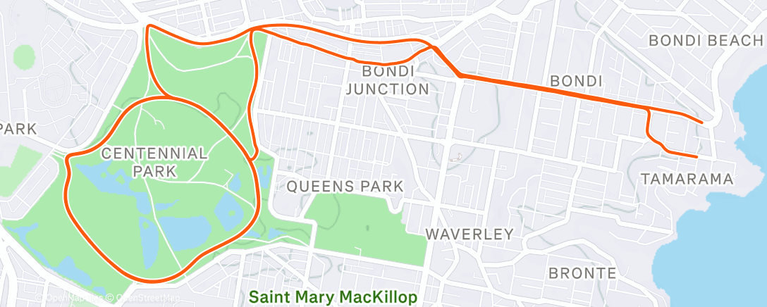 Map of the activity, Andar en bicicleta