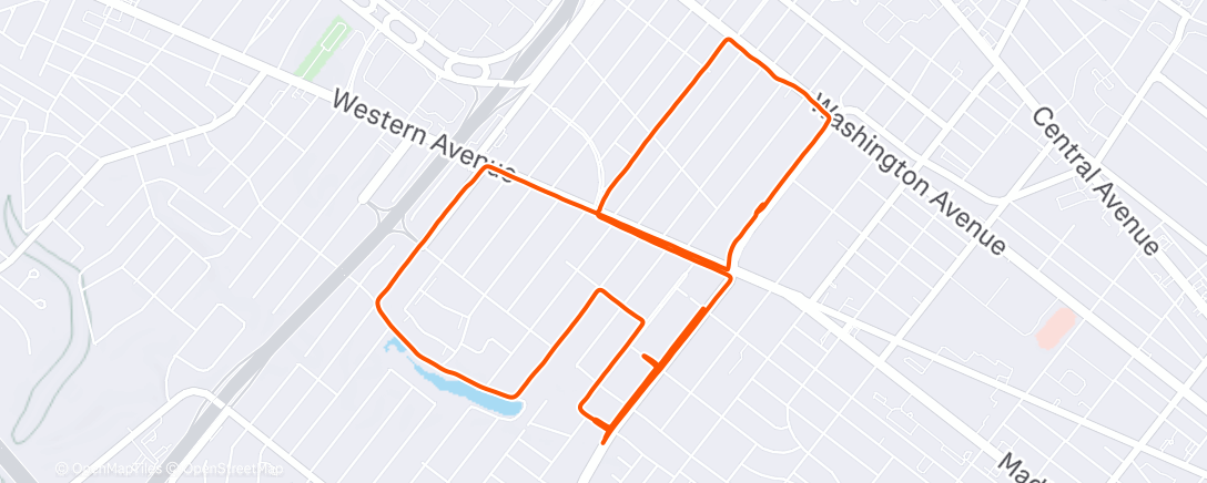 Map of the activity, Afternoon Run