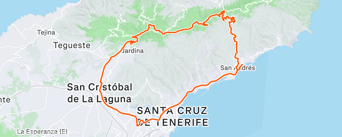 Map of the activity, San Andrés-Bailadero-Las Mercedes-San Andrés