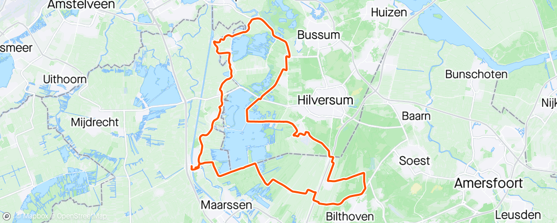 Map of the activity, Testrit Workday cycling event en werkoverleg met Maarten
