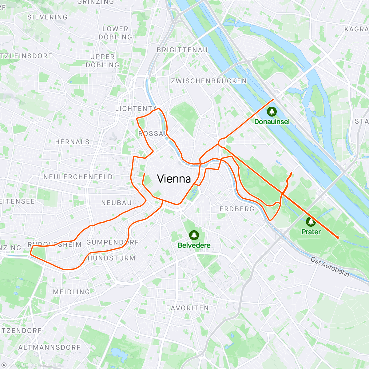 Map of the activity, 41. Vienna Marathon