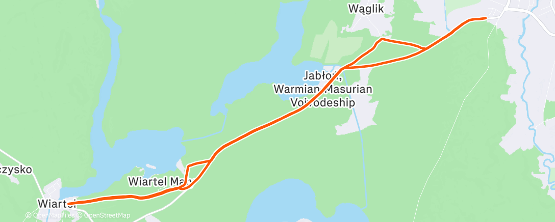 Map of the activity, Ostatnie dluzsze wybieganie przed startem