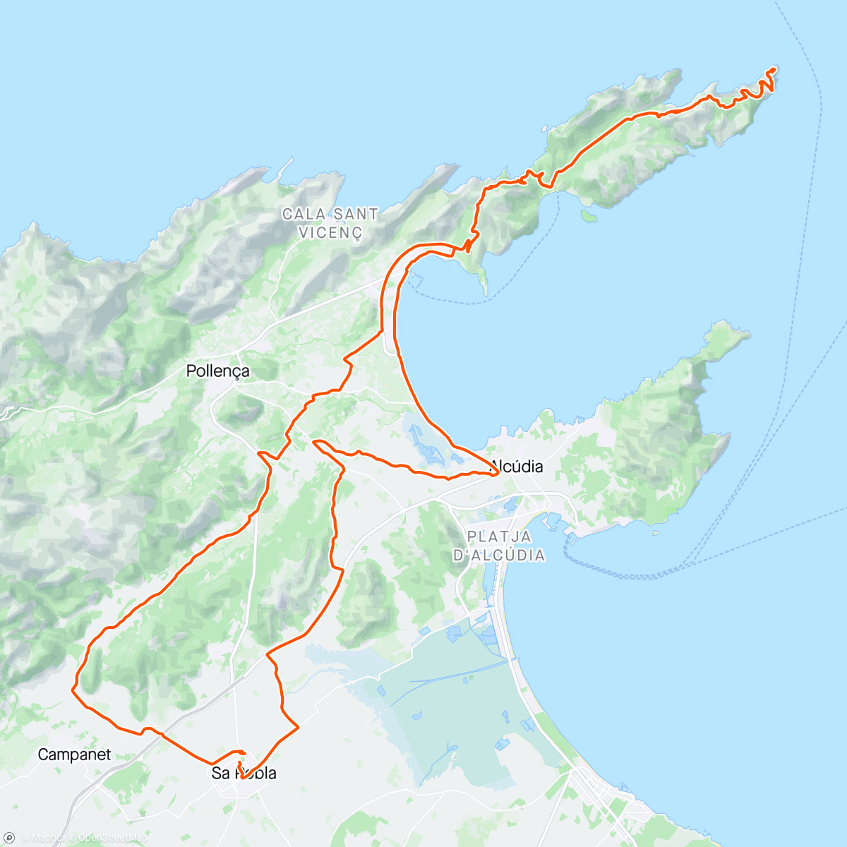 Map of the activity, Dag 7 - Formentor