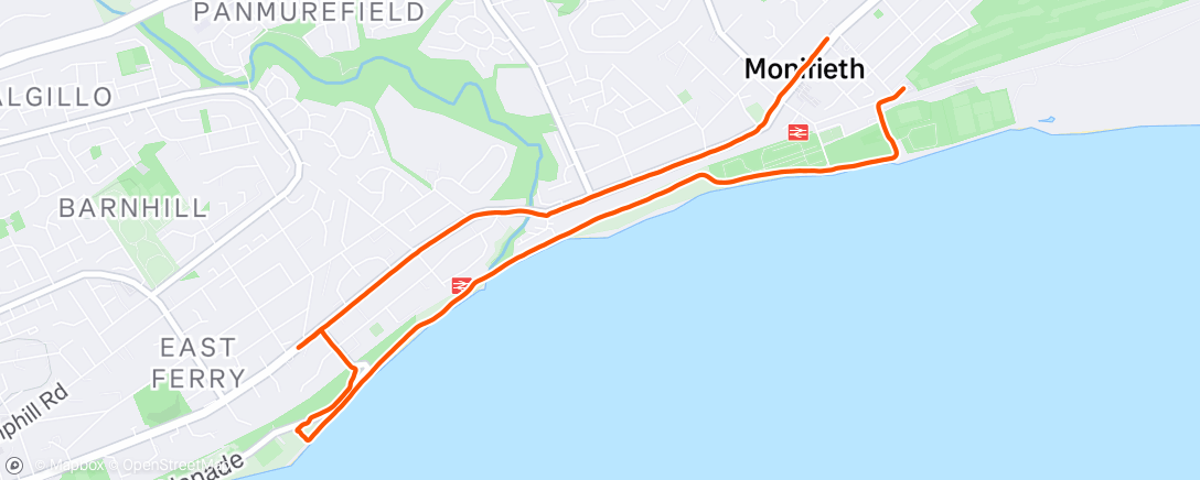 Map of the activity, Afternoon Run