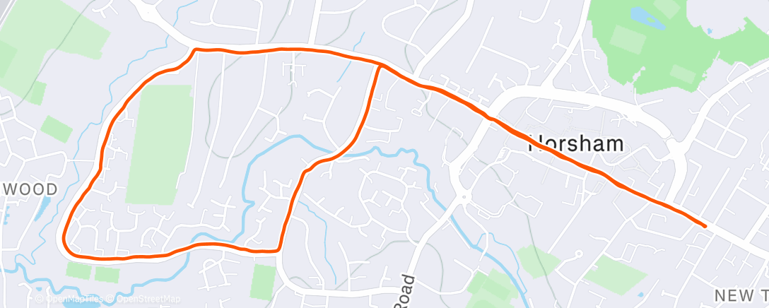 Map of the activity, Up and Running social run group