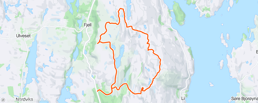 Mapa de la actividad (Lifjellet - Fjell festning)