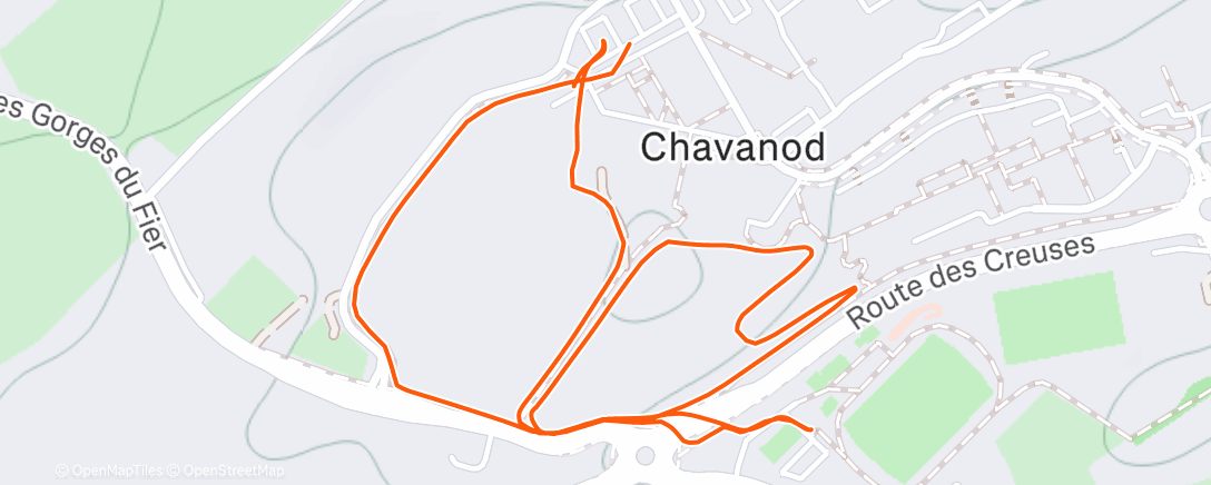 Map of the activity, Course à pied le matin