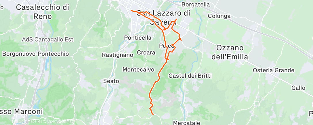 Map of the activity, Sessione di e-mountain biking all’ora di pranzo