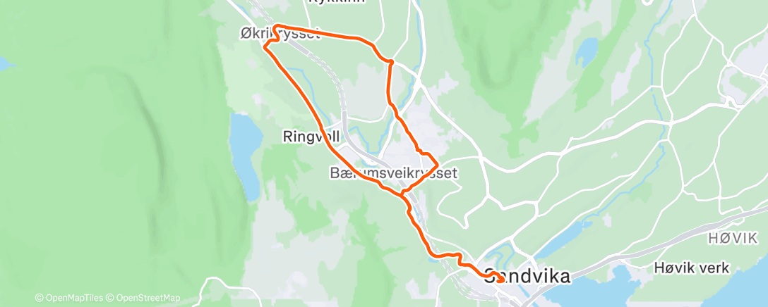 Map of the activity, Evening Run