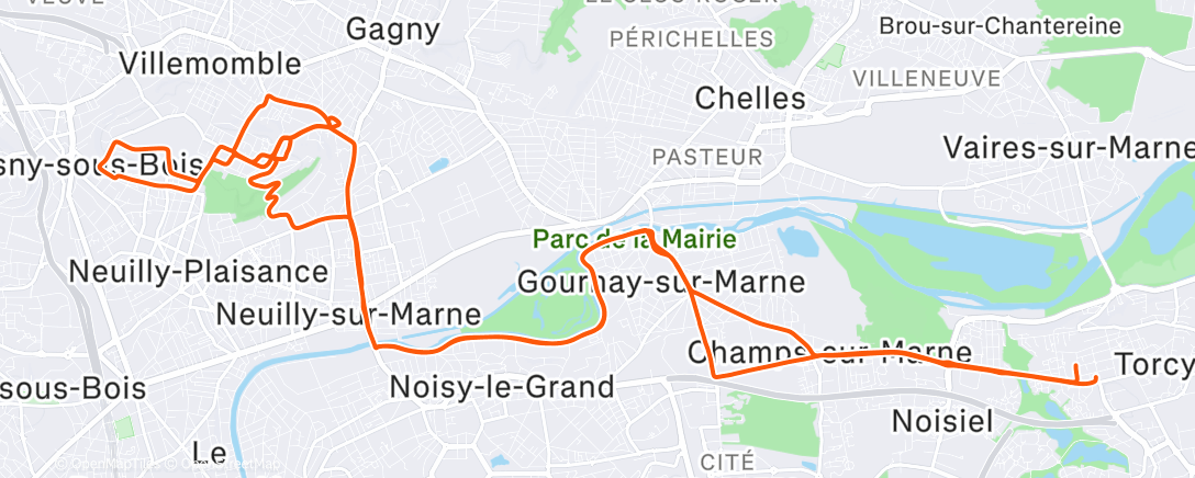 Map of the activity, Sortie vélo dans l'après-midi