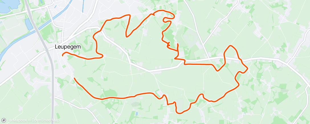 Map of the activity, Namiddagsessie trailrunning
