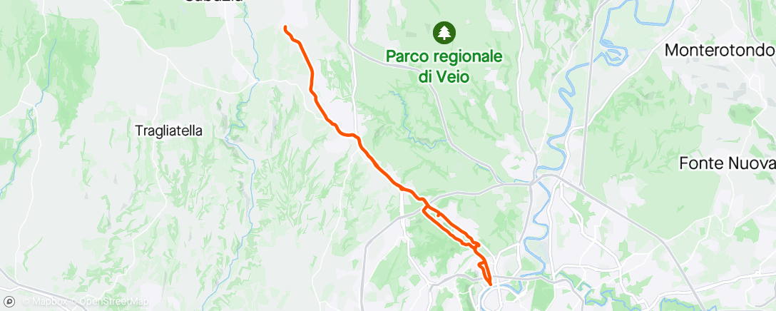 Map of the activity, Gravel Ride to Cesano