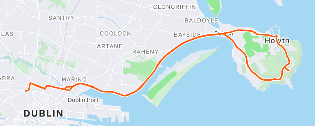 Map of the activity, Howth hill trainee