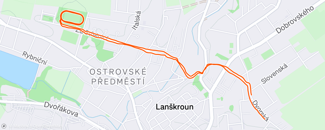 Map of the activity, Lanškroun Run - Tempo