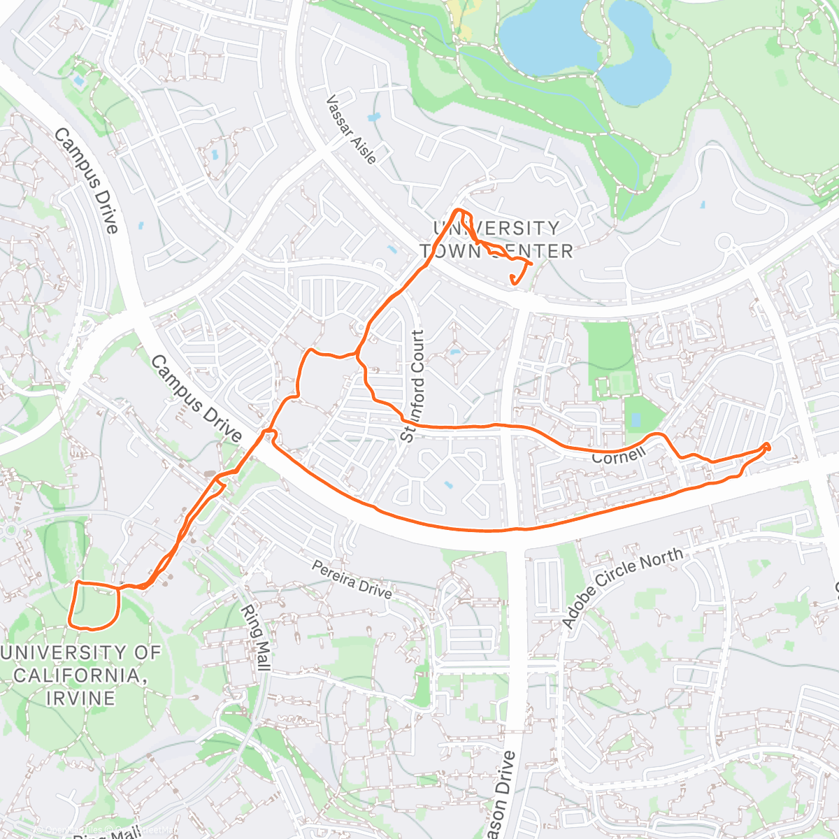 Map of the activity, 🎄UC Irvine coffee walk🎄