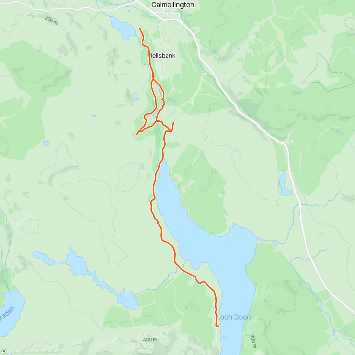 Map of the activity, Loch Doon Outing - nippy nw wind 🥶