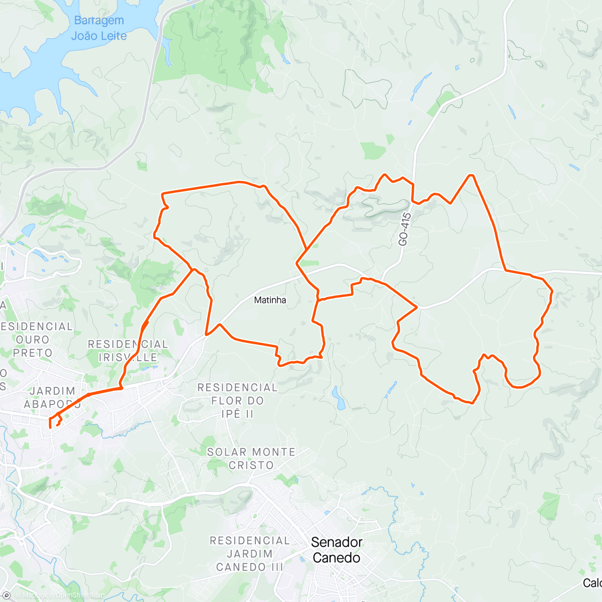 Map of the activity, Pedal de domingo com uma turma abençoada