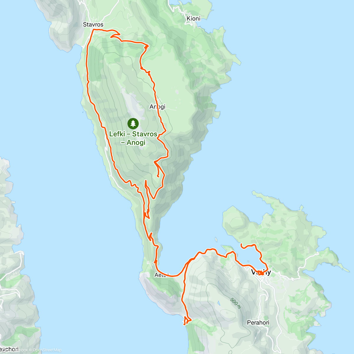 Map of the activity, J7 île ithaque