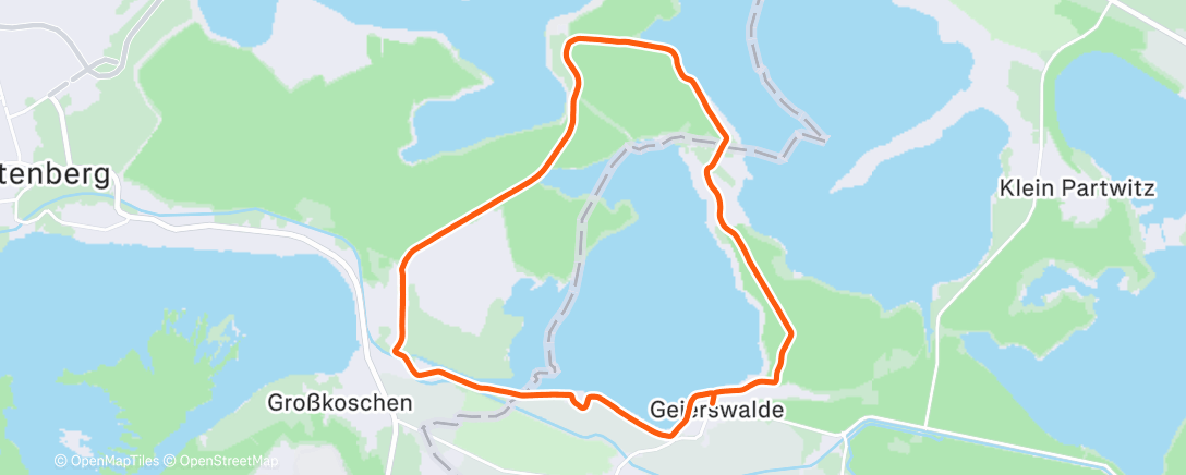 Map of the activity, Afternoon Roller Ski